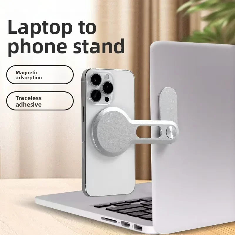 Ultrathin Magnetic Laptop Phone Holder Monitor Side Cell Phone Foldable Display Expansion Phone Stand for Xiaomi iPhone Samsung