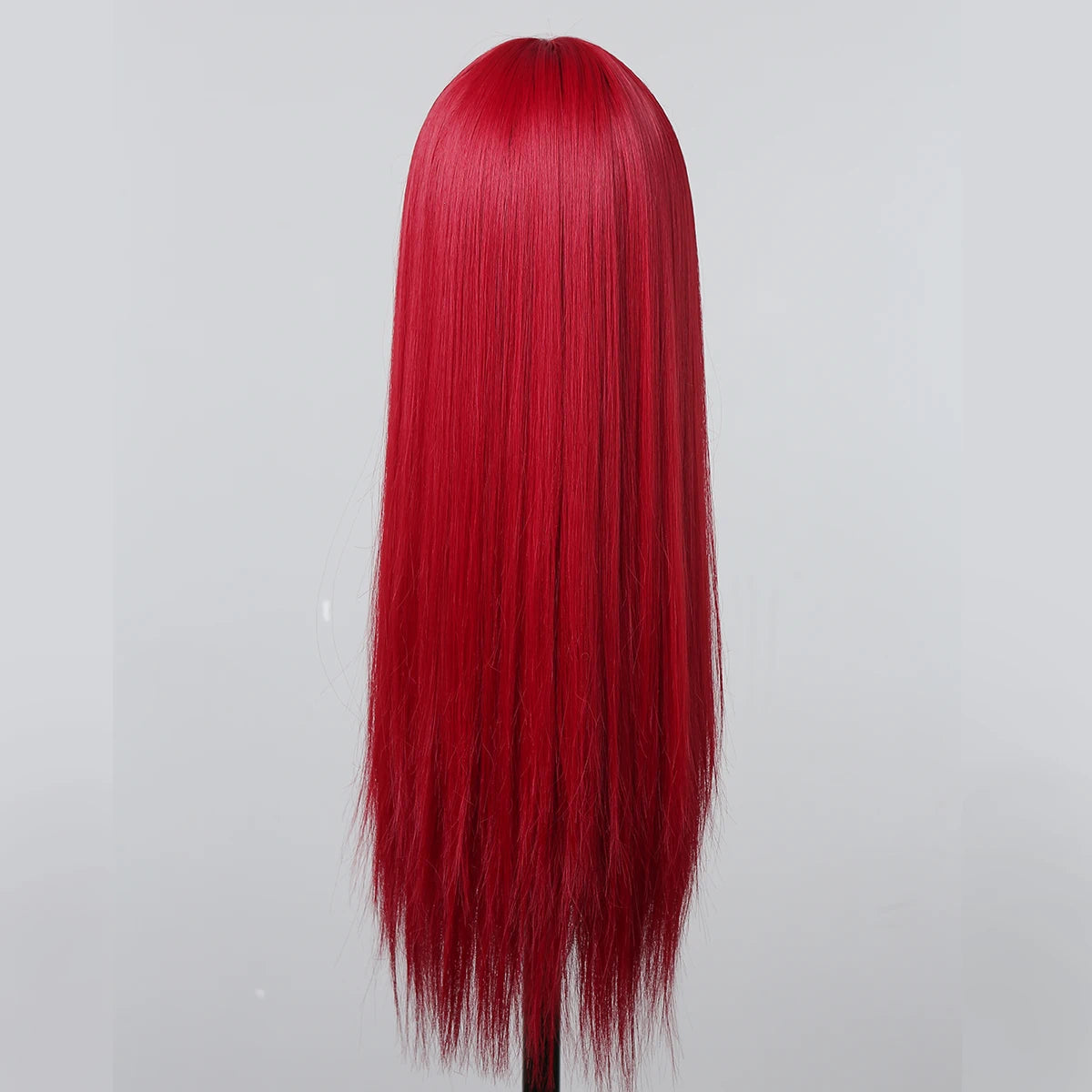 HENRY MARGU Red Long Straight Synthetic Wig with Bangs Burgundy Colorful Cosplay Wigs for Women Halloween Wigs Heat Resistant