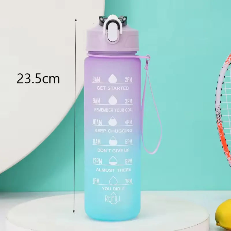 300ml/750ml/2L Water Bottle Motivational Sport Water Bottle Leakproof Bottles Drinking Outdoor Travel Gym Fitness Jugs