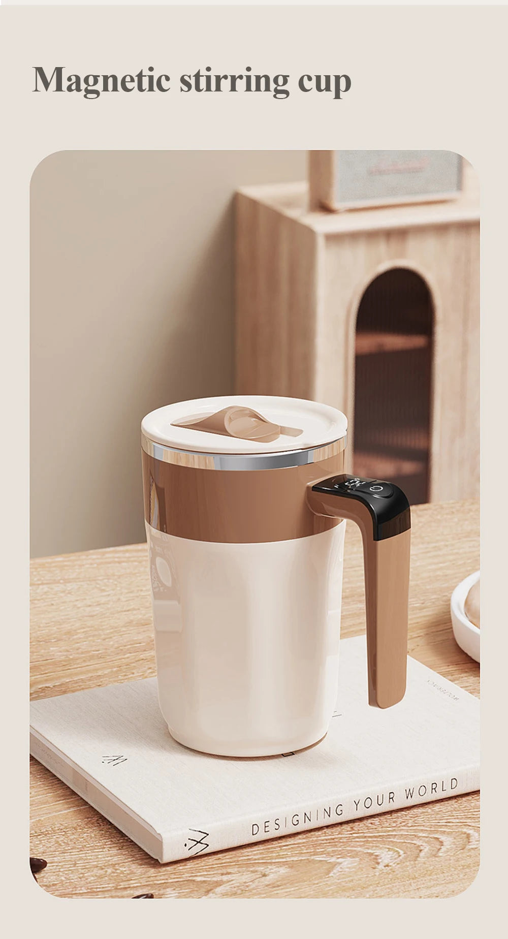 Automatic Stirring Coffee Cup Rechargeable Electric Stirring Mixer 316 Stainless Steel Magnetic Self Stirring Mugs With Lid