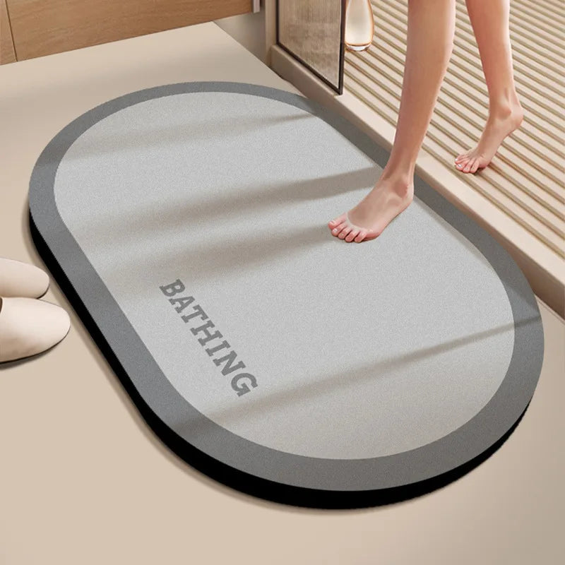 Diatomaceous Earth Bath Mat Super Absorbent Quick Dry Non Slip Bathroom Rug for Home Entrance Durable and Stain Resistant