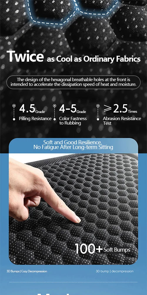 Car Seat Cushion - All-Season Comfortable & Breathable, Office Chair Cushion, 3D Minimalist Ventilated Single Seat Cooling P
