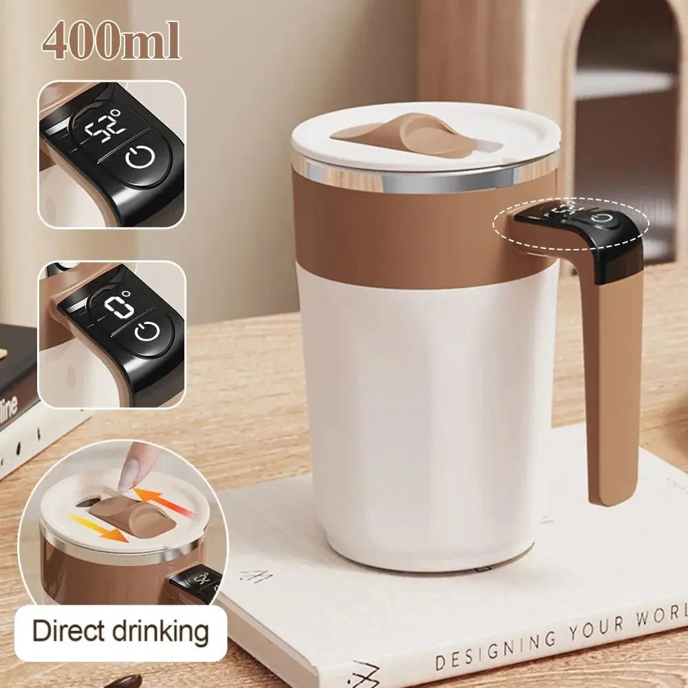 Automatic Stirring Coffee Cup Rechargeable Electric Stirring Mixer 316 Stainless Steel Magnetic Self Stirring Mugs With Lid