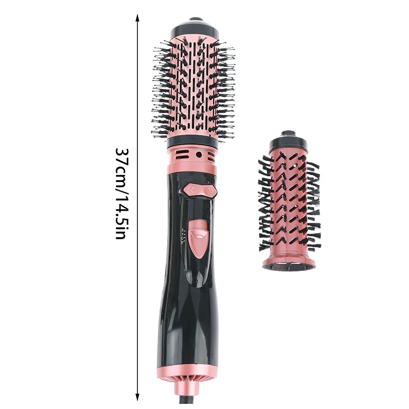 Hair Dryer Brush 2 In 1 Hot Air Spin Brush Curling Straightening Styling Auto-Rotating Ionic Round Blow Hair Dryer Volumizer