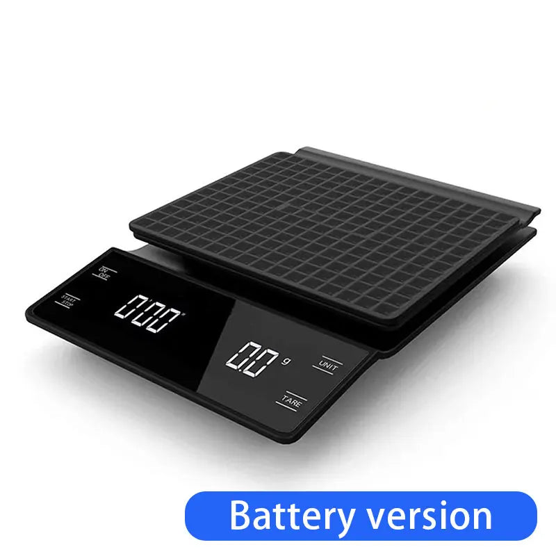 Digital Rechargable Coffee Scale with Timer LED Screen Espresso USB 3kg Max.Weighing 0.1g High Precision Measures Kitchen Scale