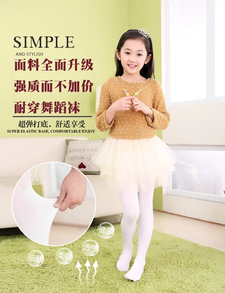 Ballet Dance Tight Halloween School Tights for Girls Soft Stretchy Footed Stockings Kids Dancewear Uniform Elastic Ballet Tights