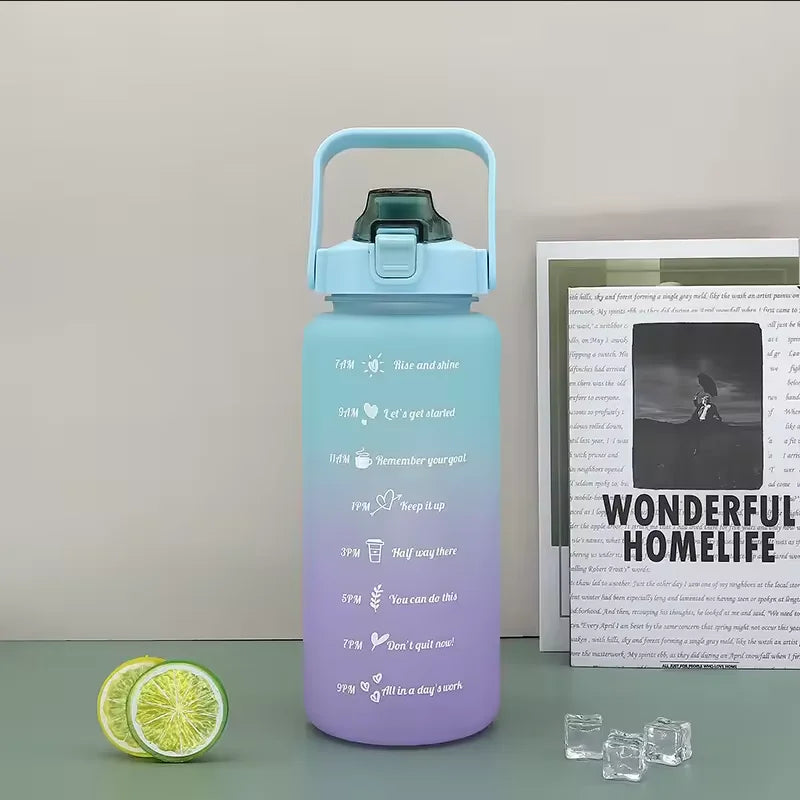 300ml/750ml/2L Water Bottle Motivational Sport Water Bottle Leakproof Bottles Drinking Outdoor Travel Gym Fitness Jugs