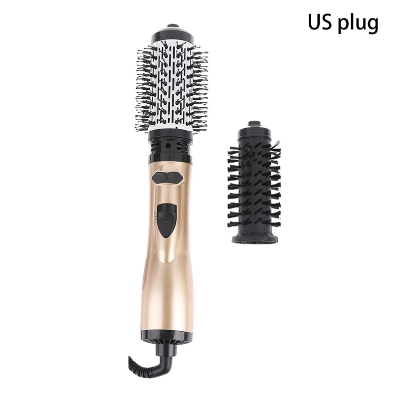 Hair Dryer Brush 2 In 1 Hot Air Spin Brush Curling Straightening Styling Auto-Rotating Ionic Round Blow Hair Dryer Volumizer