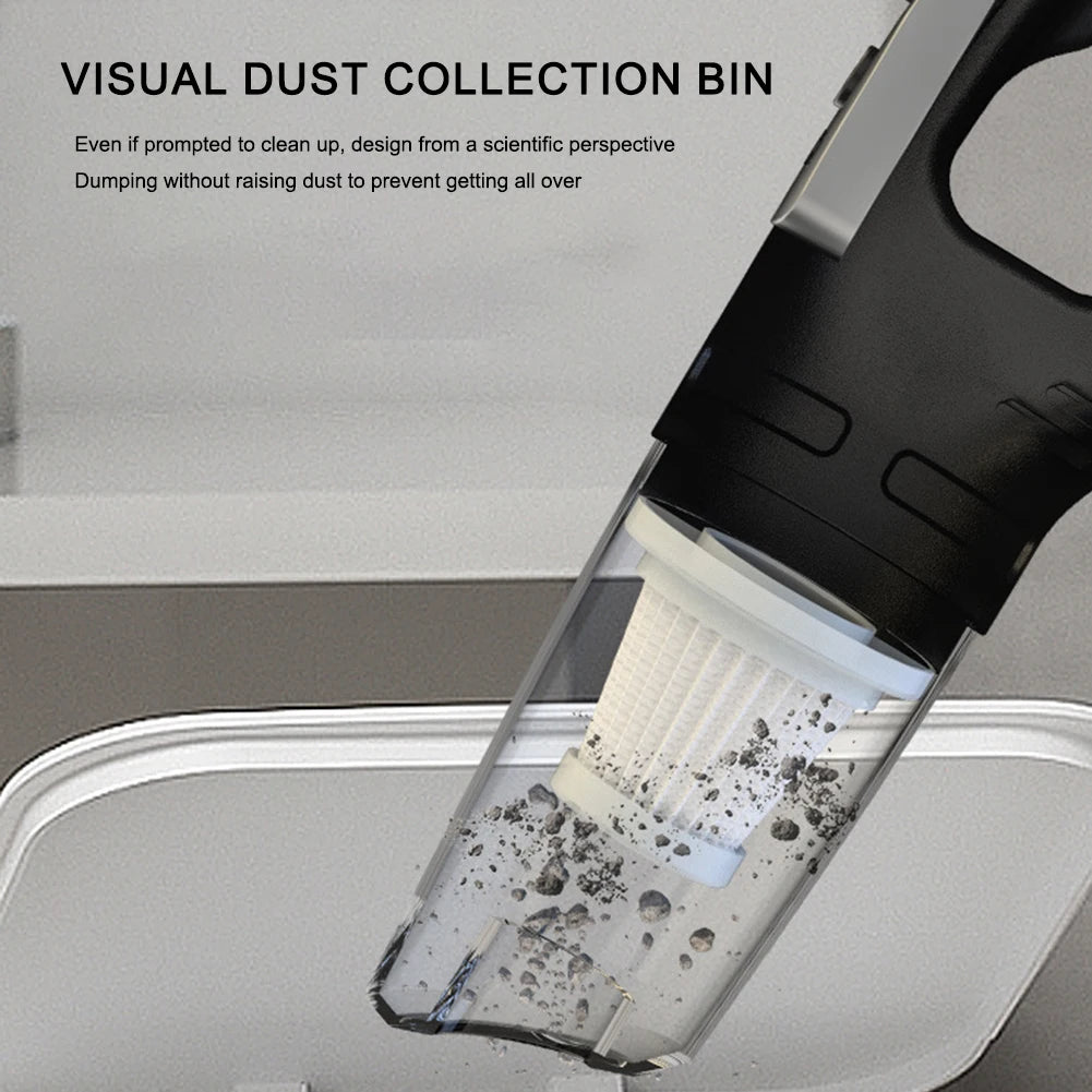 Portable Cordless Car Vacuum USB Recharge Handheld Vacuum Powerful Suction Cleaner For Car Household Office Pet Hair Cleaning