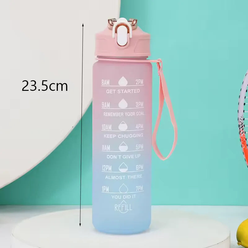 300ml/750ml/2L Water Bottle Motivational Sport Water Bottle Leakproof Bottles Drinking Outdoor Travel Gym Fitness Jugs