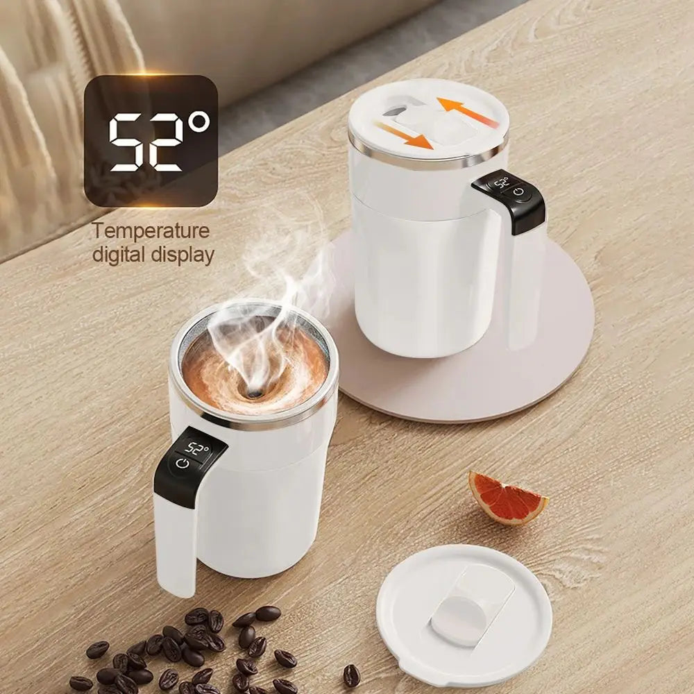 Automatic Stirring Coffee Cup Rechargeable Electric Stirring Mixer 316 Stainless Steel Magnetic Self Stirring Mugs With Lid