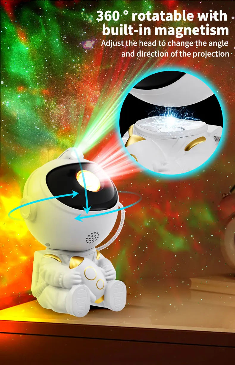 Astronaut Star Projector Night Light with Remote Control 360° Adjustable Galaxy Nebula Ceiling Lamp for Bedroom Kids Room Party