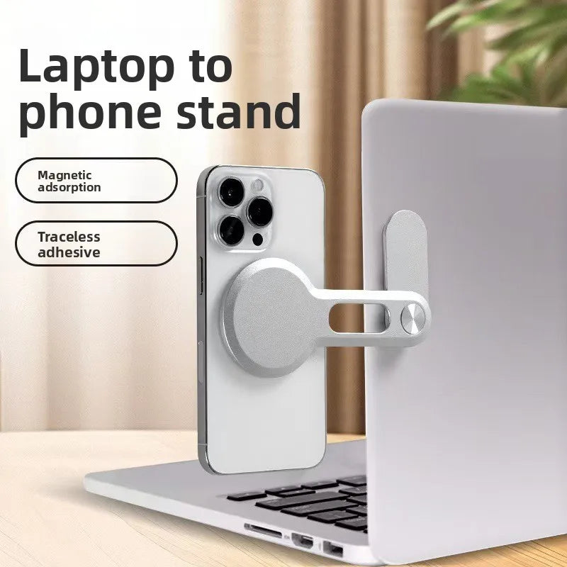 Ultrathin Magnetic Laptop Phone Holder Monitor Side Cell Phone Foldable Display Expansion Phone Stand for Xiaomi iPhone Samsung