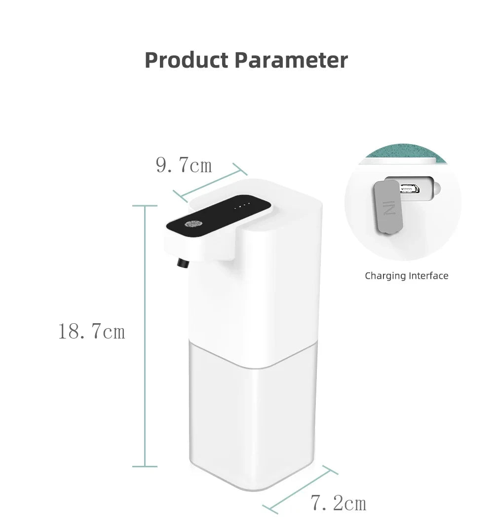 Automatic Soap Dispenser Infrared Sensor USB-Rechargeable Foam Hand Sanitizer for Kitchen & Bathroom