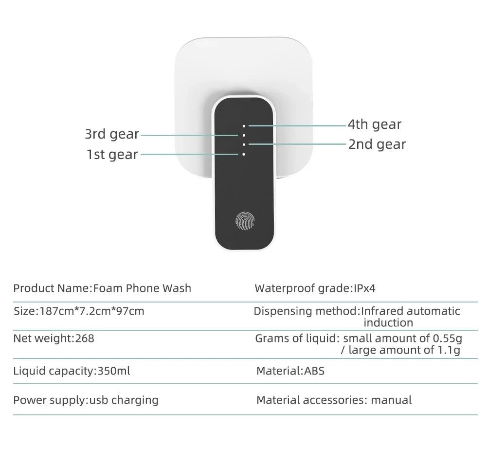 Automatic Soap Dispenser Infrared Sensor USB-Rechargeable Foam Hand Sanitizer for Kitchen & Bathroom
